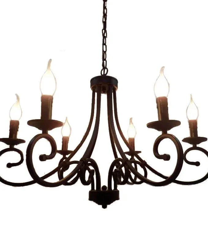 lustre en fer forgé noir